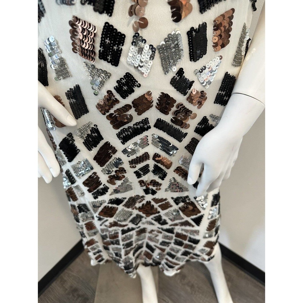 Tessora Womens Razor Back Hi Lo Multicolored Sequin Dress size XS NWT Orig $385 - Picture 8 of 16